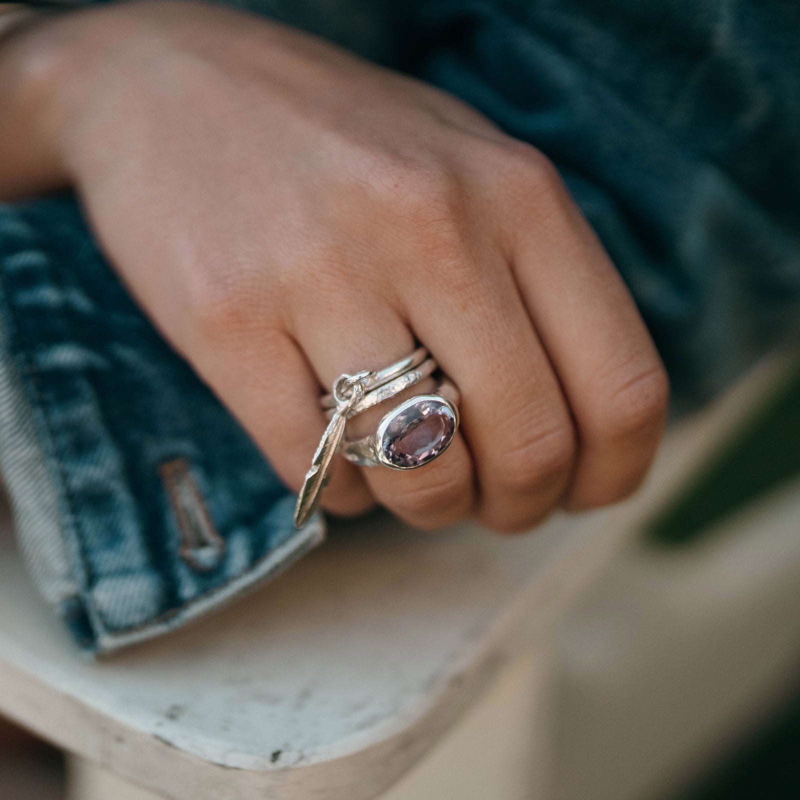 Silver Amethyst Treasure Ring