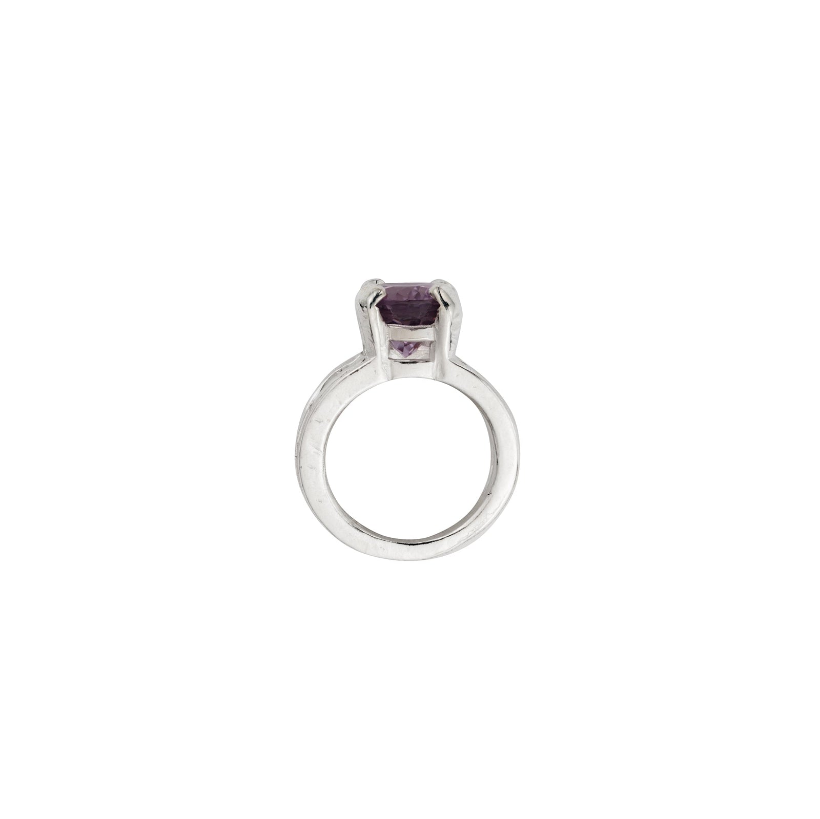Silver Amethyst Maxi Claw Ring
