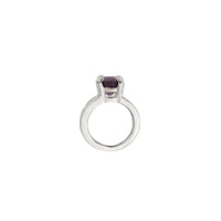 Silver Amethyst Maxi Claw Ring