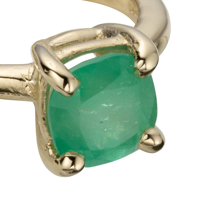 AMIRA Gold Emerald Oval Claw Ring