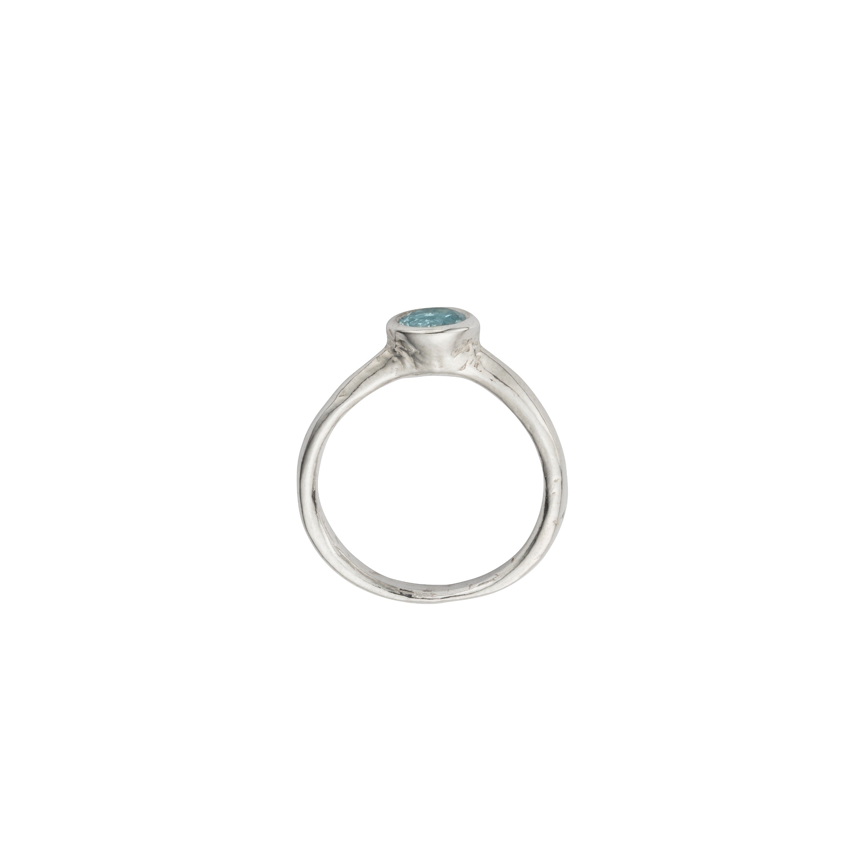 Silver Blue Topaz Baby Stone Ring