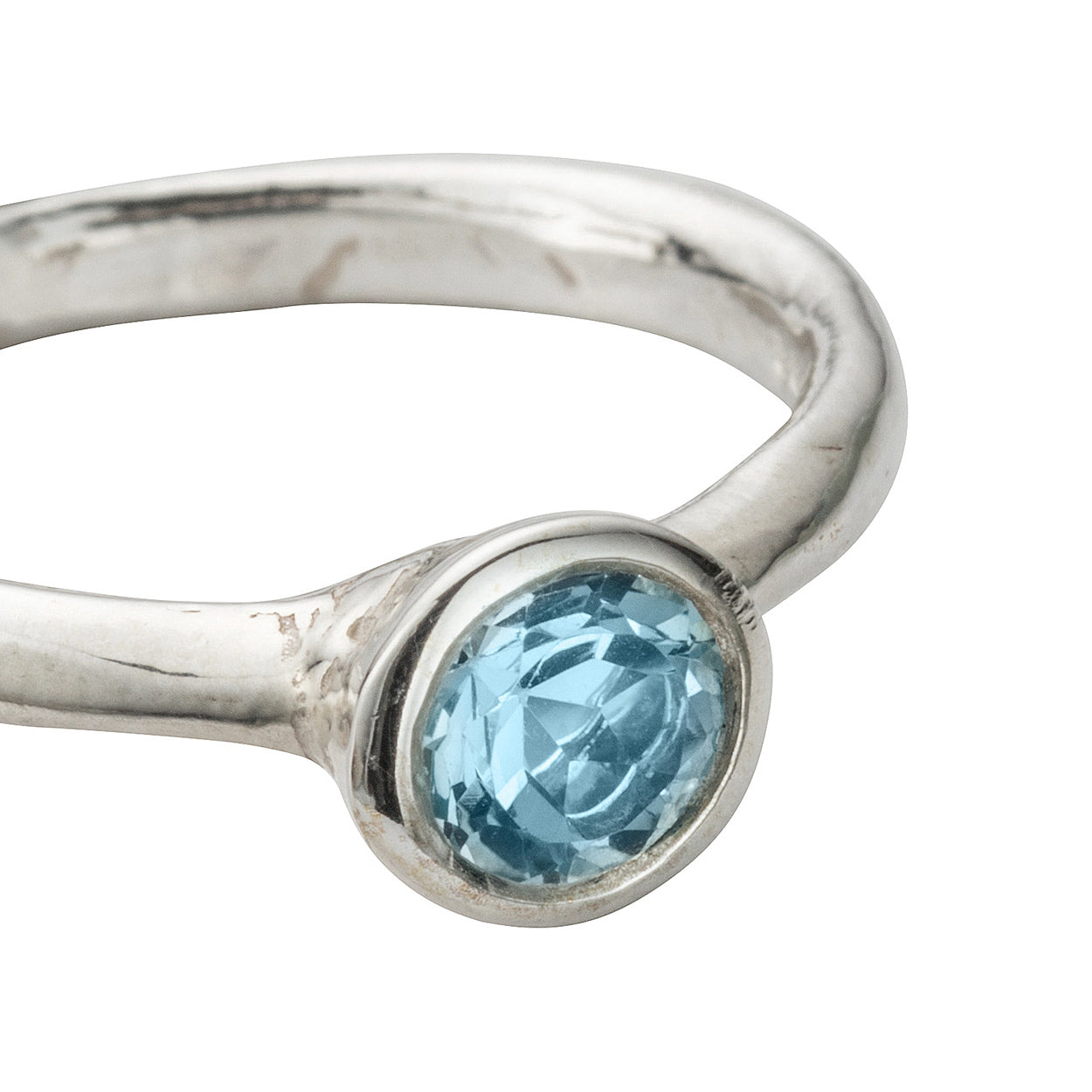 Silver Blue Topaz Baby Stone Ring