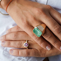 AUGUST Gold Emerald Ring