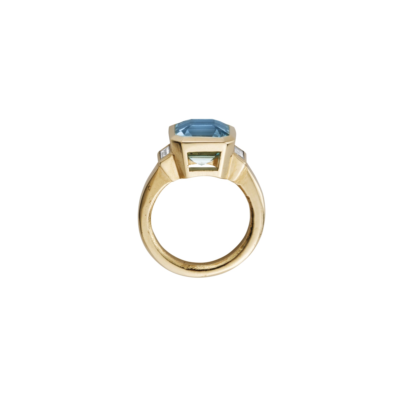 AZURA Gold Zimbaqua Aquamarine & Diamond Ring