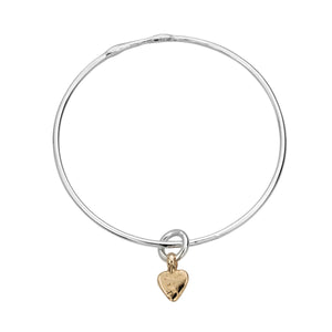 Silver & Gold Baby Heart Bangle