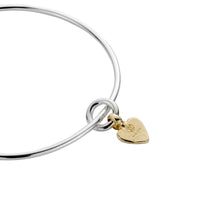 Silver & Gold Baby Heart Bangle