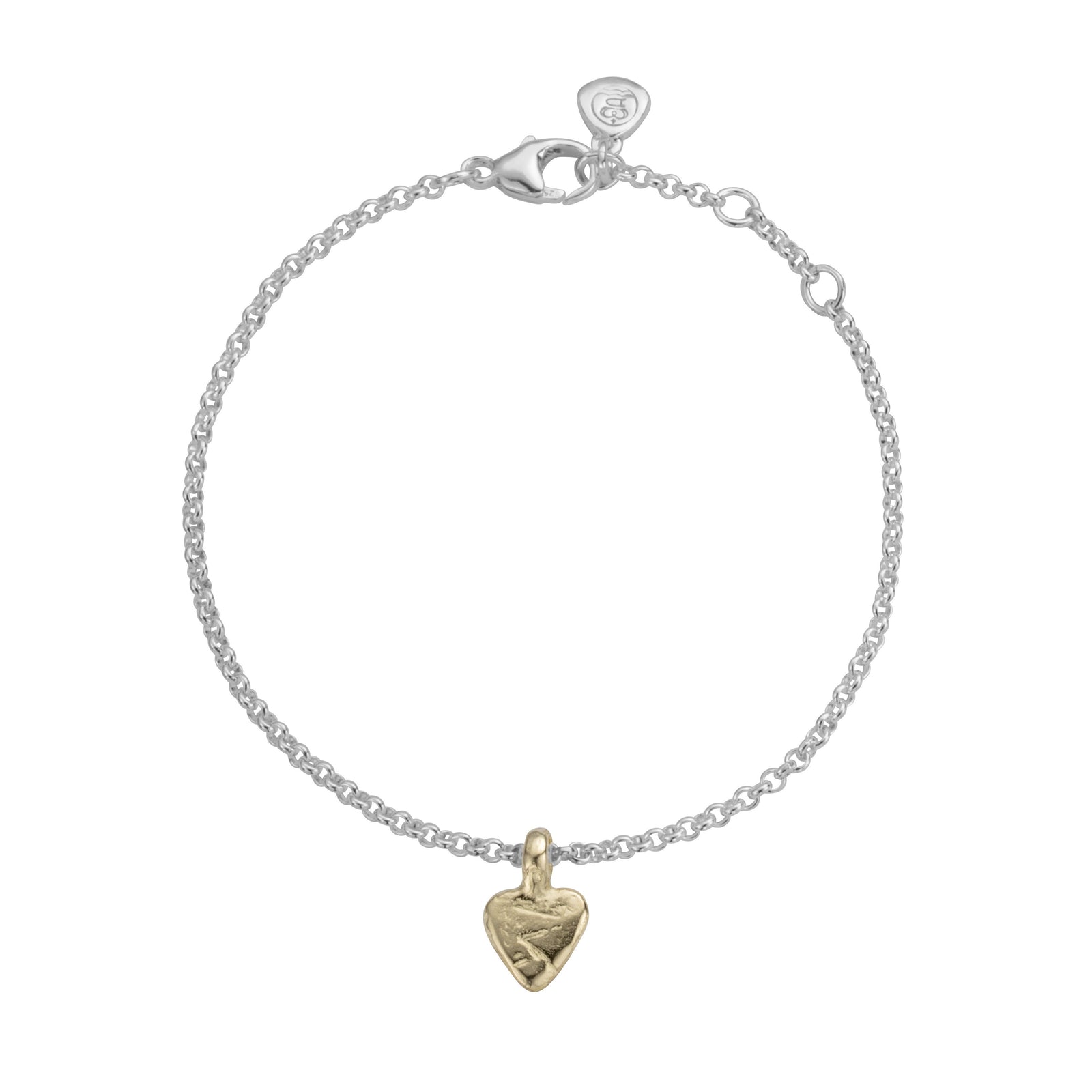 Silver & Gold Baby Heart Chain Bracelet