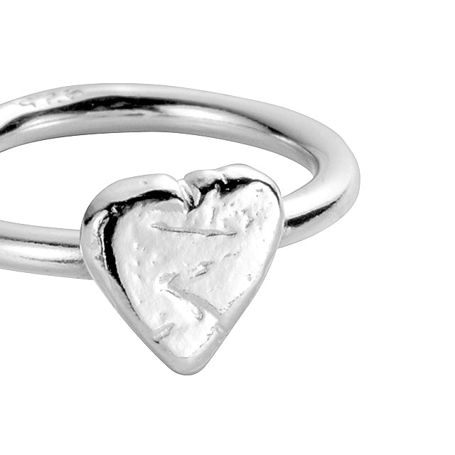 Silver Baby Heart Love Struck Ring