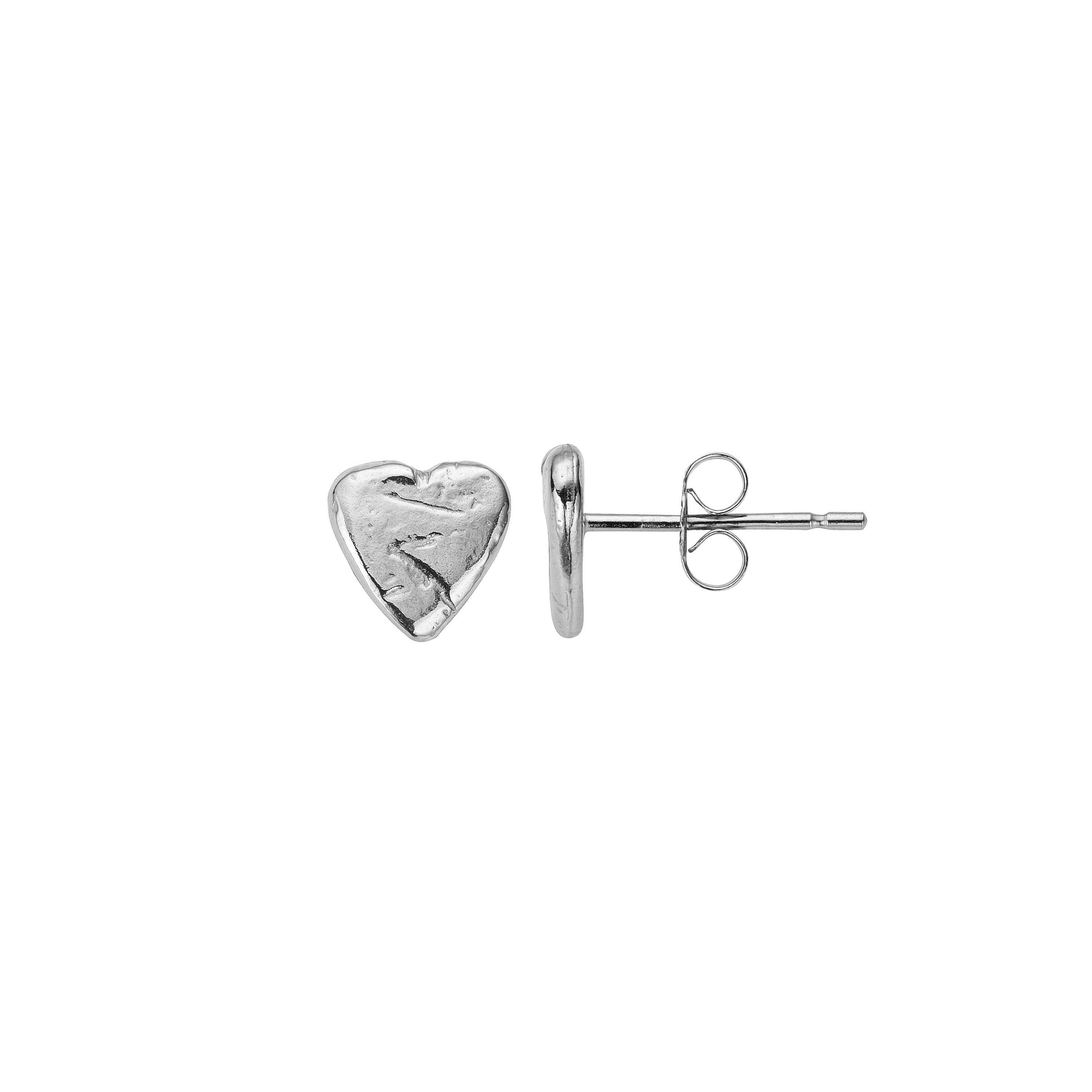 Silver Baby Heart Stud Earrings