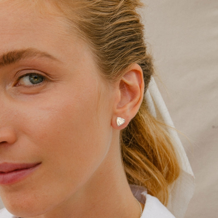 Silver Baby Heart Stud Earrings – Daniella Draper