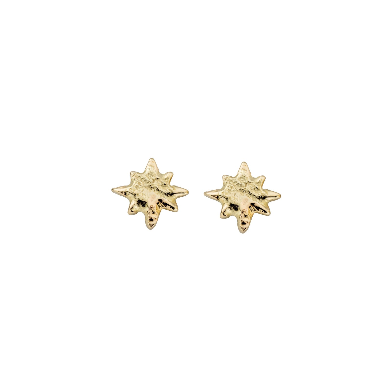 Gold Baby North Star Stud Earrings