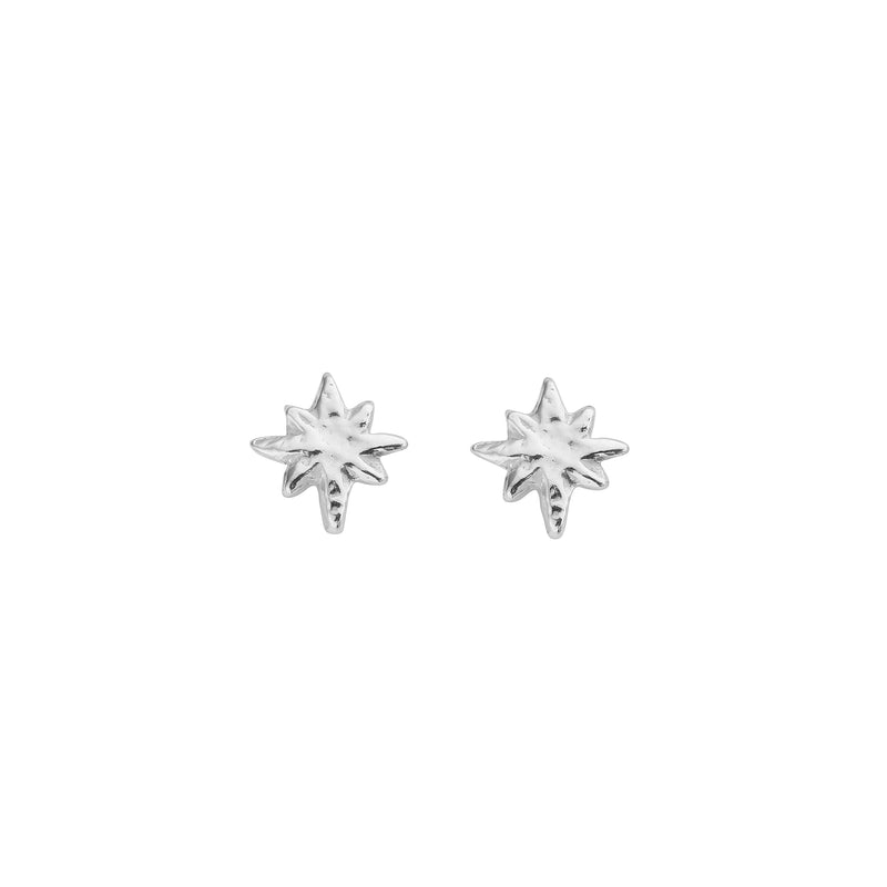Silver Baby North Star Stud Earrings
