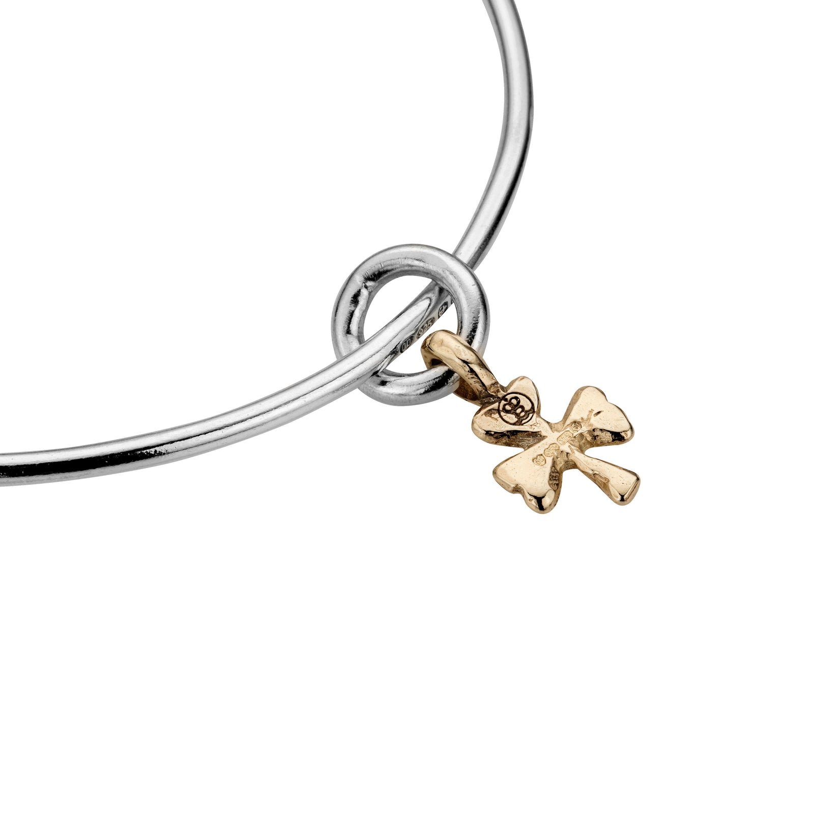 Silver & Gold Baby Shamrock Bangle