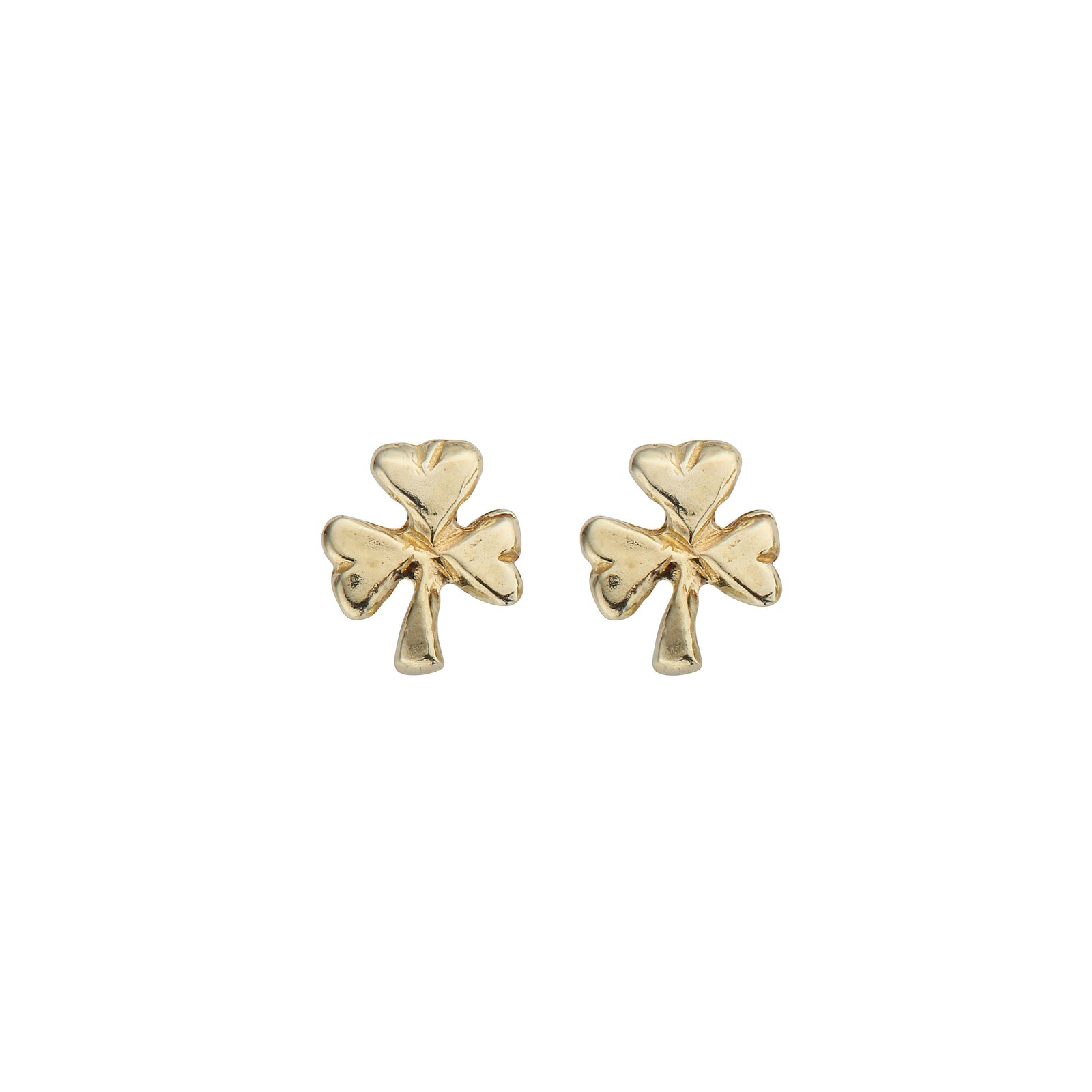 Gold Baby Shamrock Stud Earrings