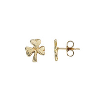 Gold Baby Shamrock Stud Earrings