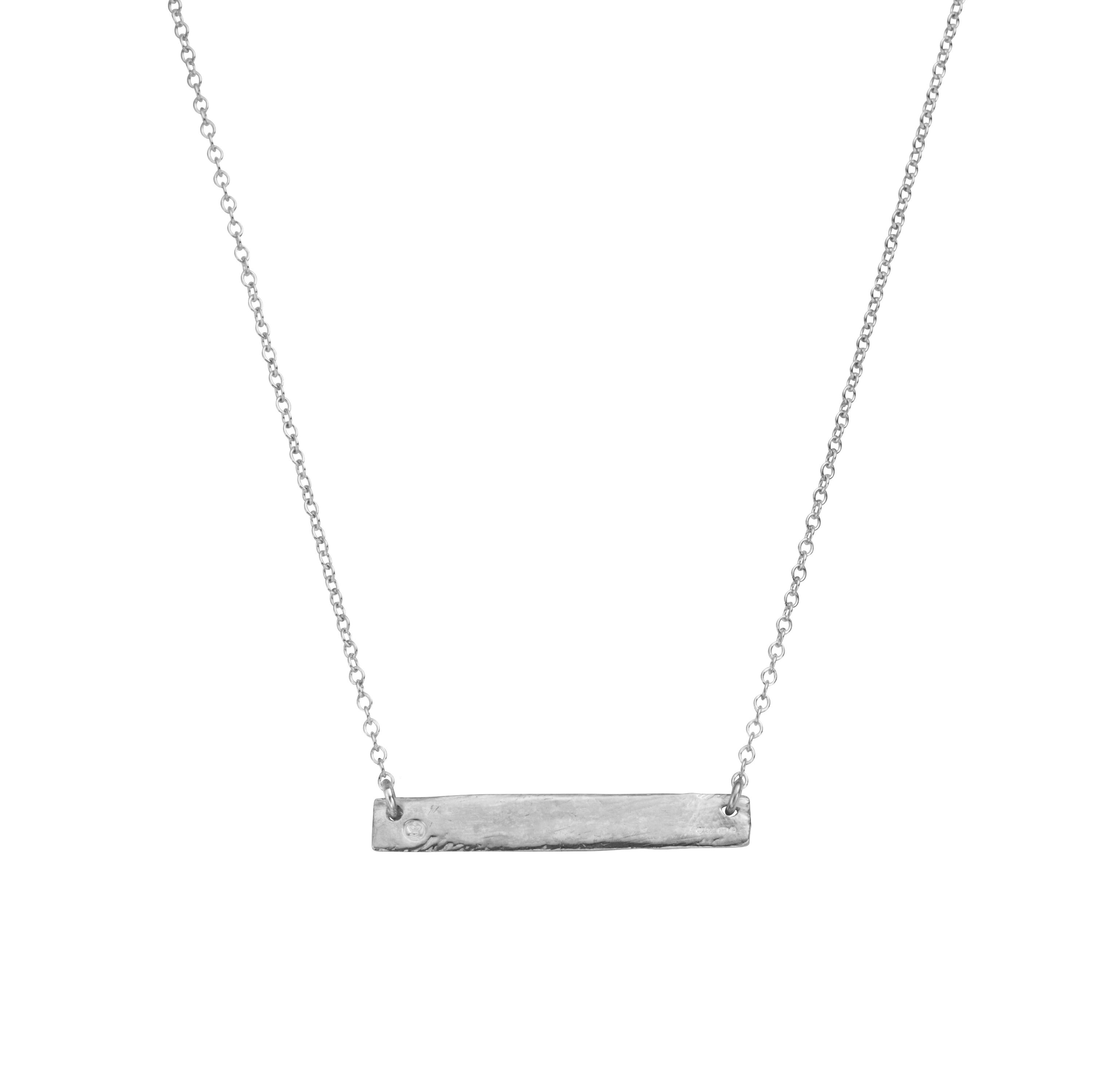 Sterling silver horizontal sale bar necklace