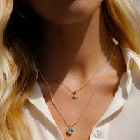 Silver Blue Topaz Baby Treasure Necklace