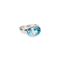 Silver Blue Topaz Treasure Ring