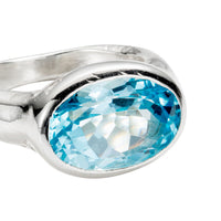 Silver Blue Topaz Treasure Ring