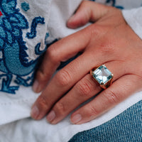 WATER OF THE SEA Gold Aquamarine Ring