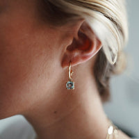 WATER OF THE SEA Gold Aquamarine Mini Hoop Earrings