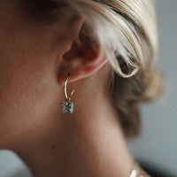 WATER OF THE SEA Gold Aquamarine Mini Hoop Earrings