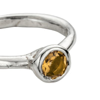 Silver Citrine Baby Stone Ring