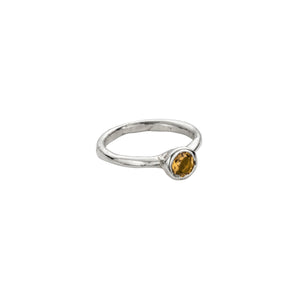 Silver Citrine Baby Stone Ring