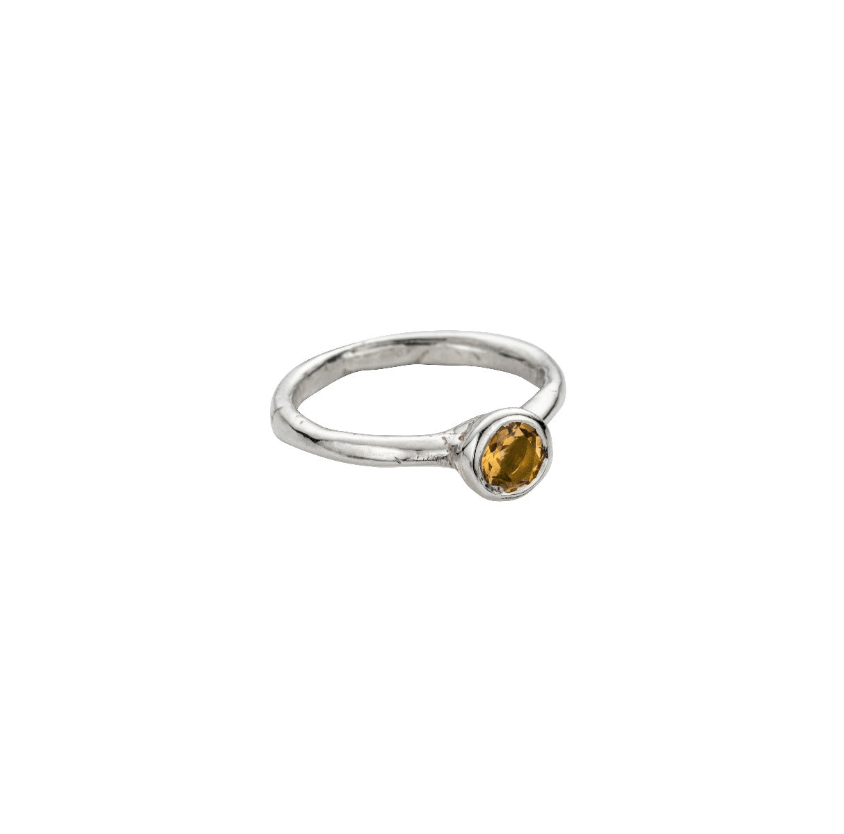 Silver Citrine Baby Stone Ring