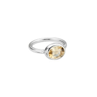 Silver Citrine Baby Treasure Ring