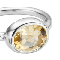 Silver Citrine Baby Treasure Ring