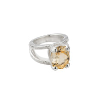 Silver Citrine Maxi Claw Ring