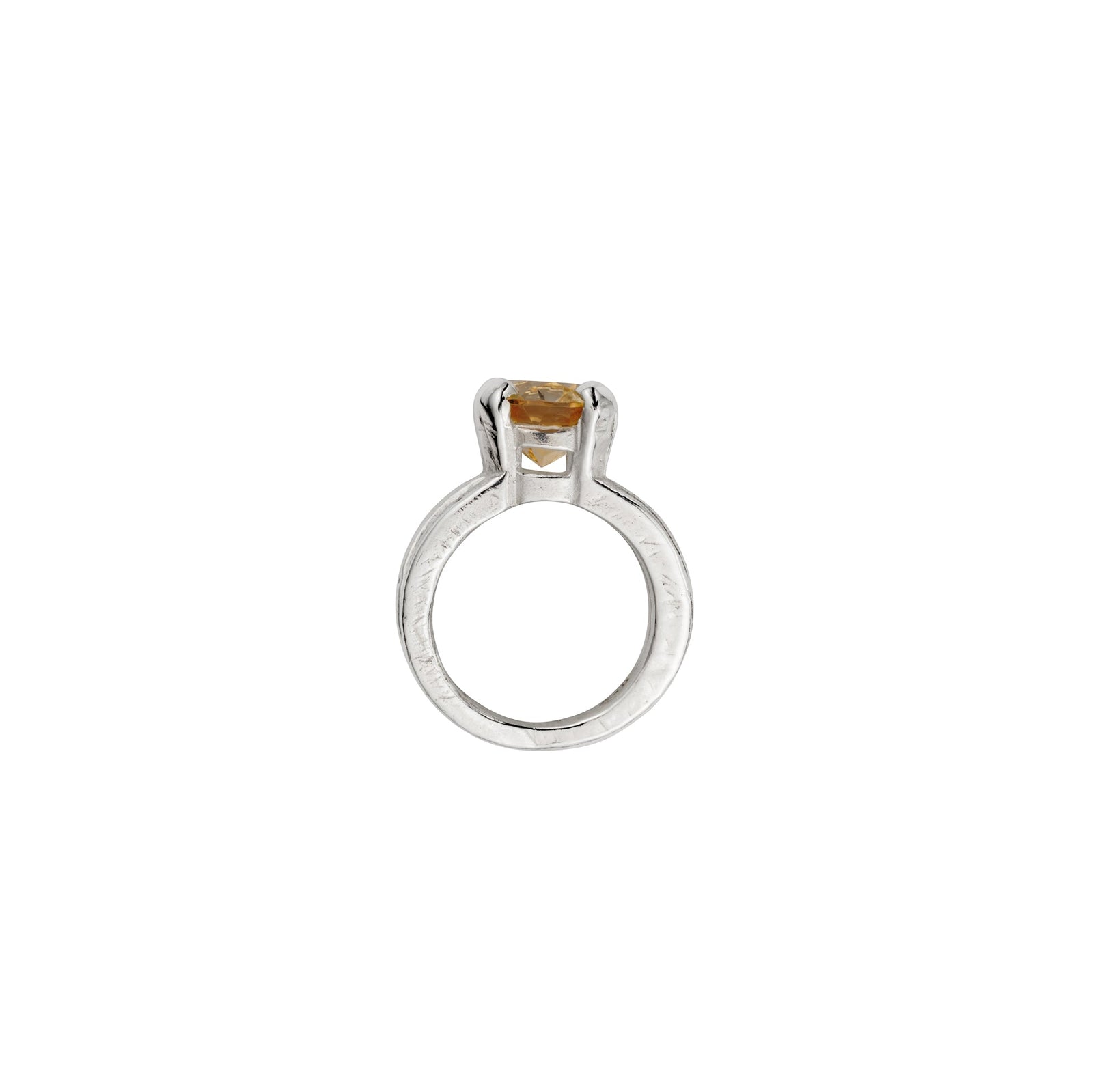 Silver Citrine Maxi Claw Ring
