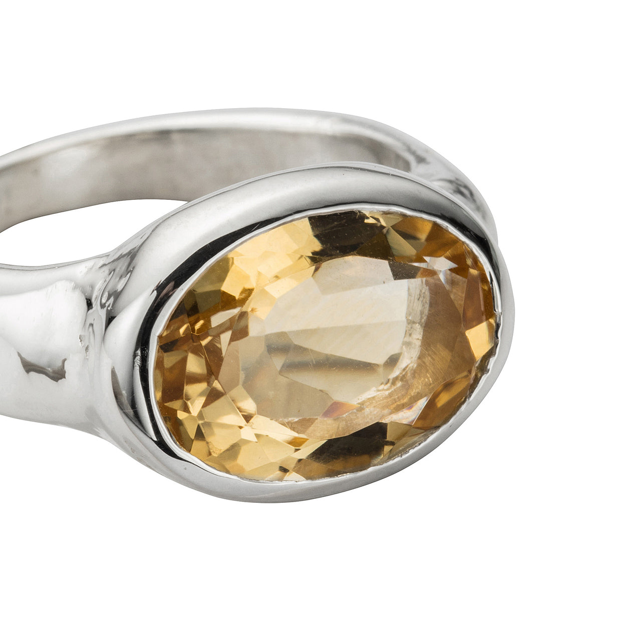 Silver Citrine Treasure Ring