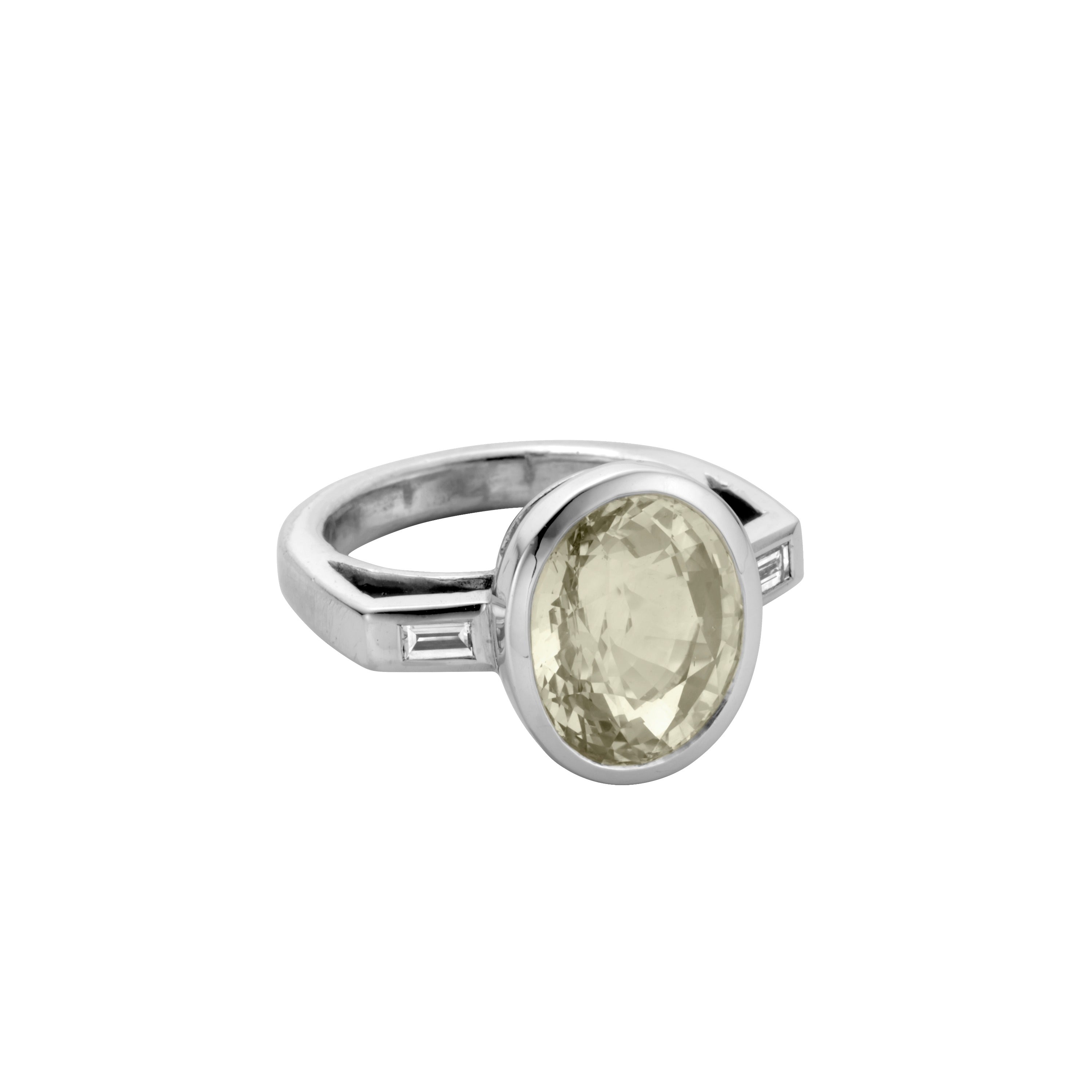 CLARA White Gold Yellow Sapphire & Diamond Ring