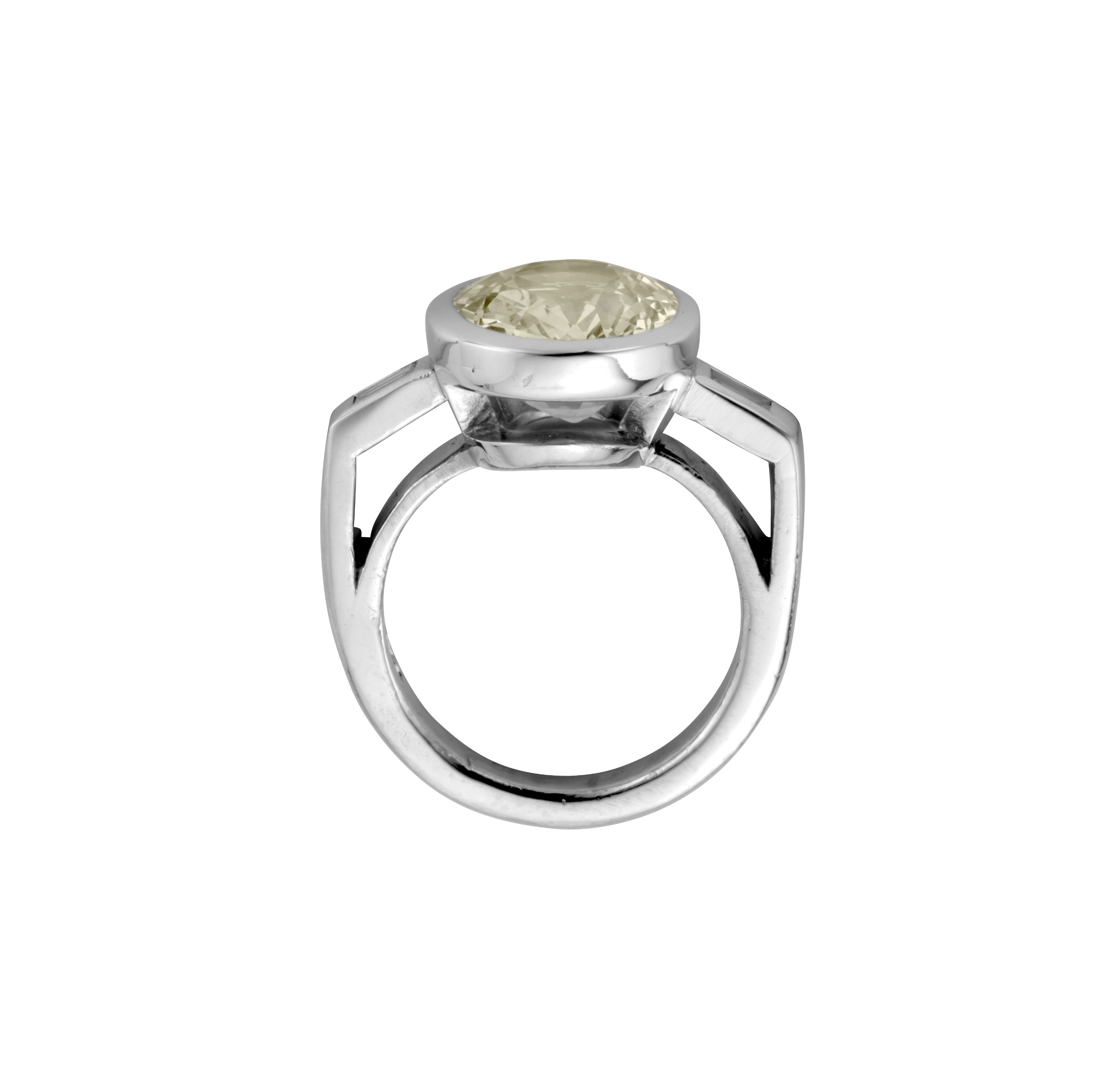 CLARA White Gold Yellow Sapphire & Diamond Ring