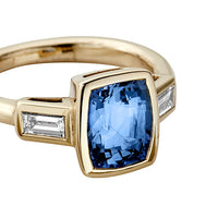 CORA Gold Blue Sapphire & Diamond Ring