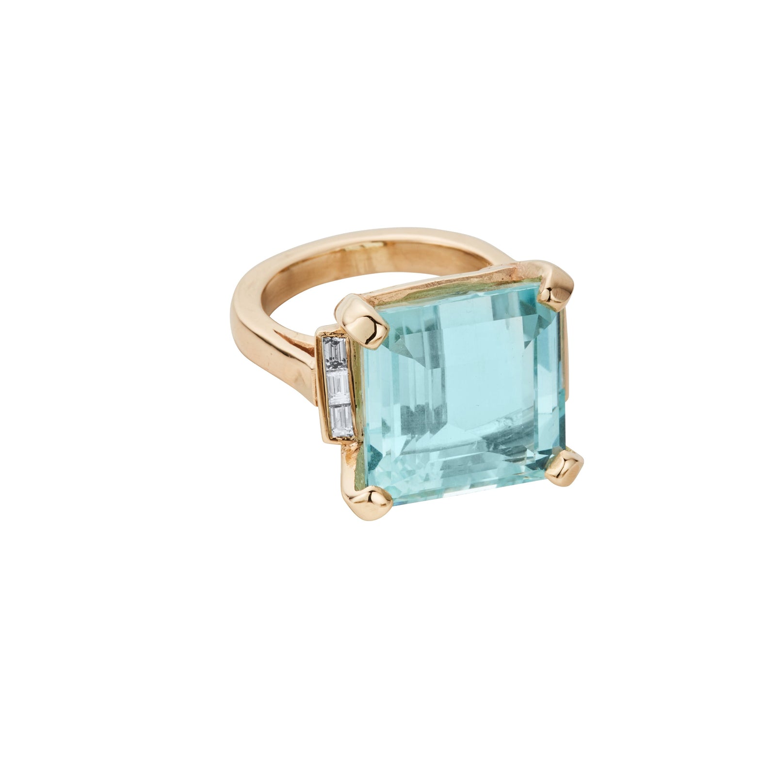 CORDELIA Gold Aquamarine & Diamond Ring