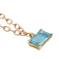 WATER OF THE SEA Gold Rectangle Aquamarine Necklace