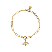 Gold Mini Honey Bee Trace Chain Bracelet