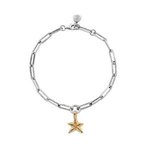 Silver & Gold Mini Star Trace Chain Bracelet