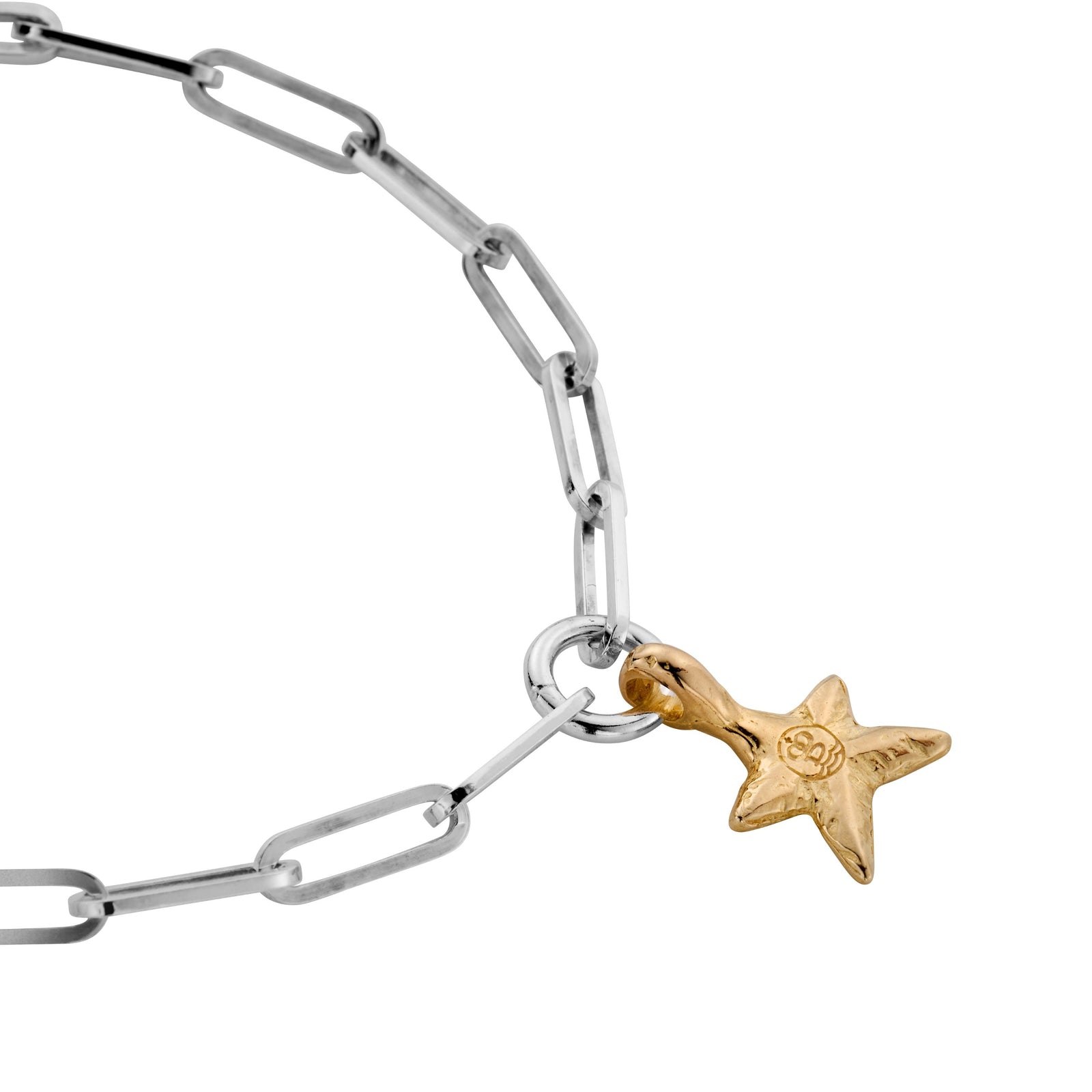 Silver & Gold Mini Star Trace Chain Bracelet
