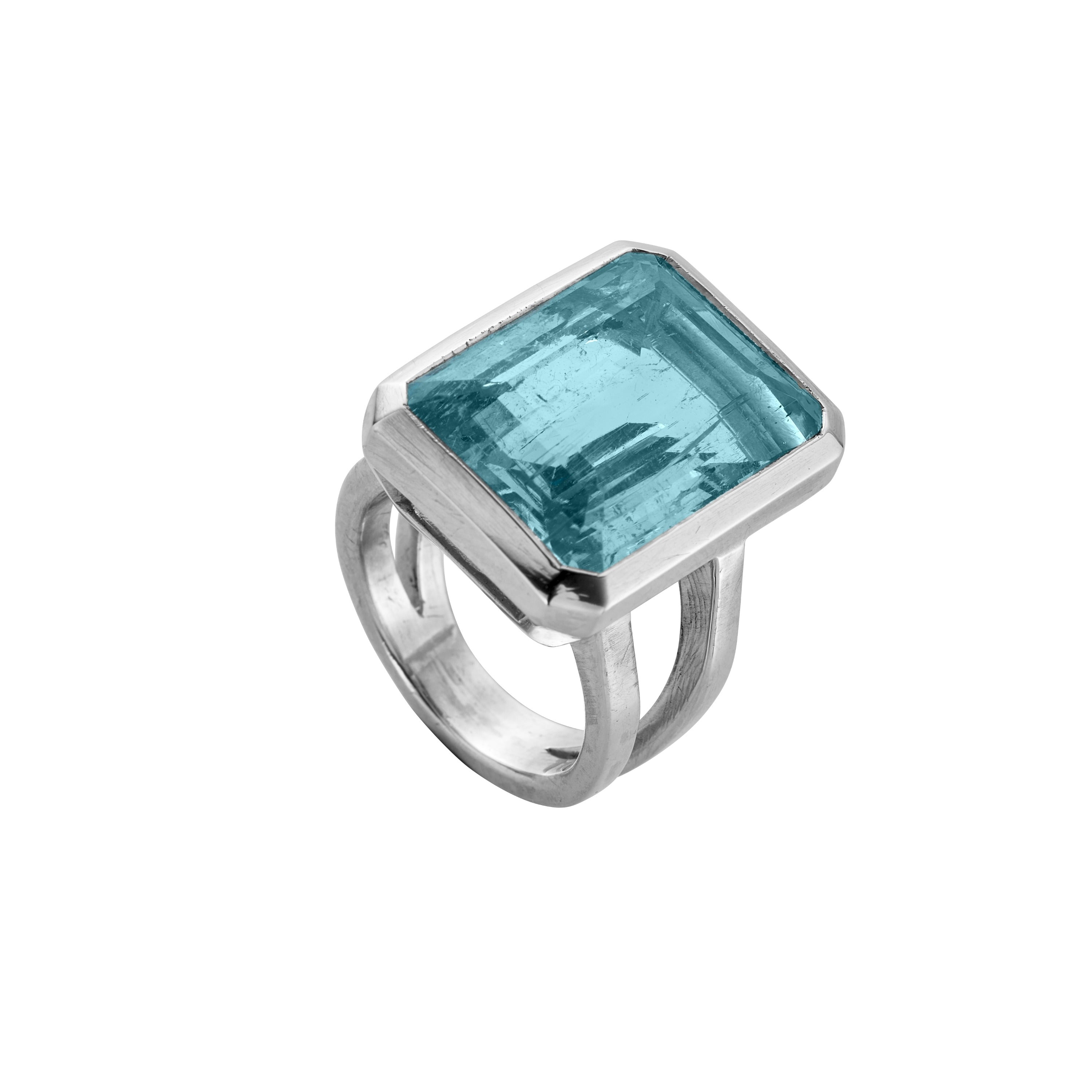 THASOS Silver Aquamarine Ring