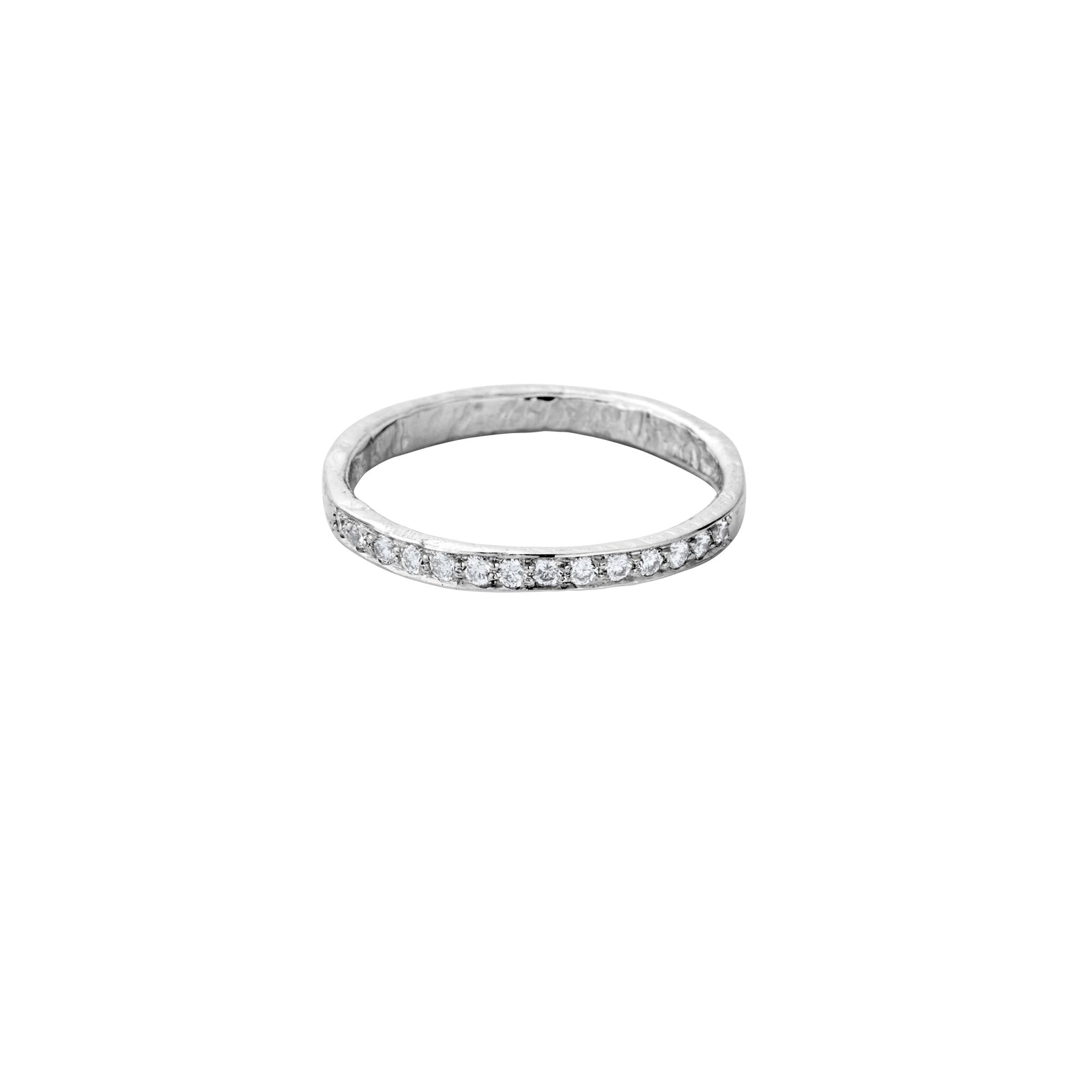 Platinum Pavé Set Diamond Mini Posey Ring