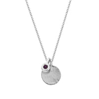 Silver Amethyst Moon & Stone Necklace