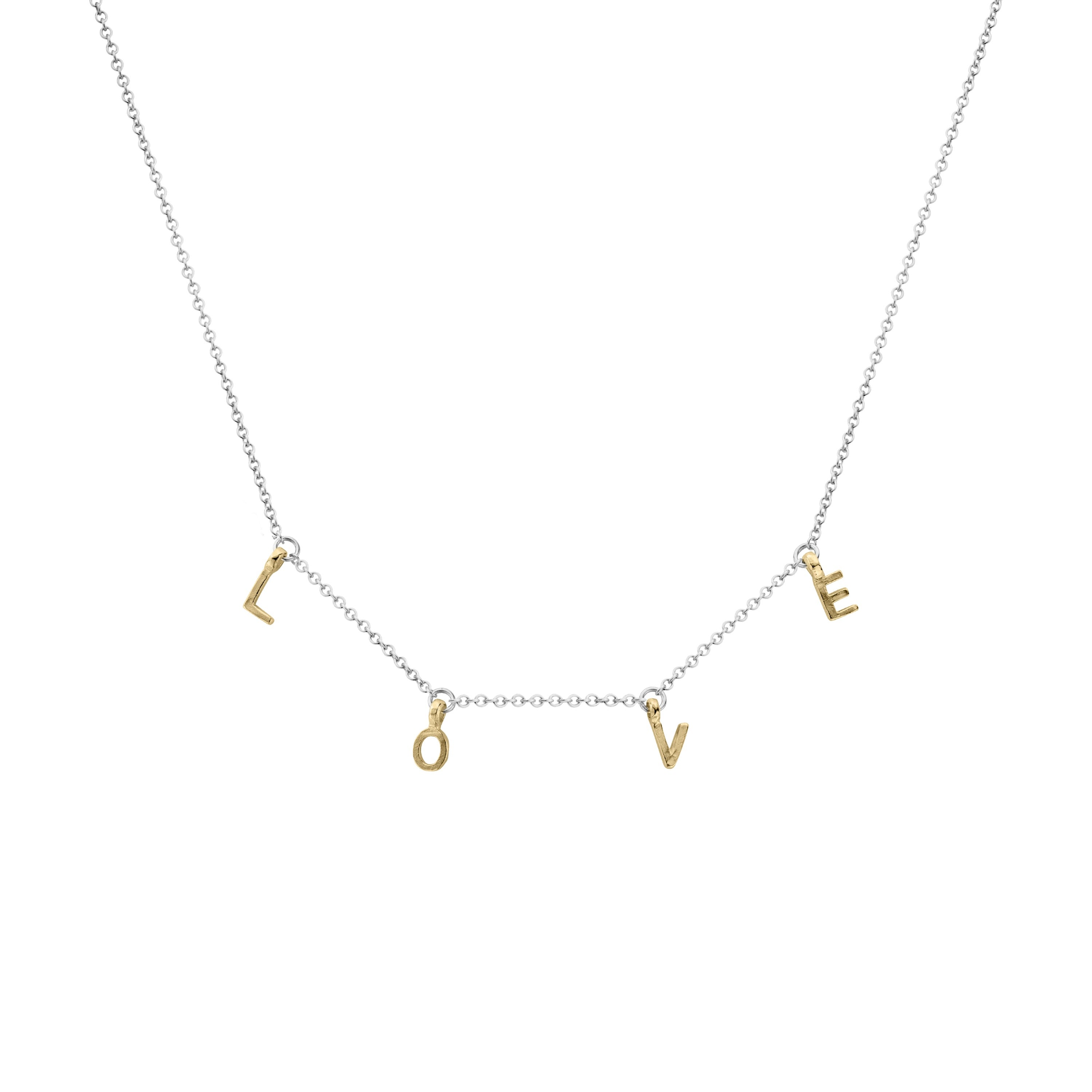 Silver & Gold Fixed Alphabet Necklace