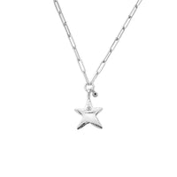 Silver Midi Star Trace Chain Necklace with Diamond