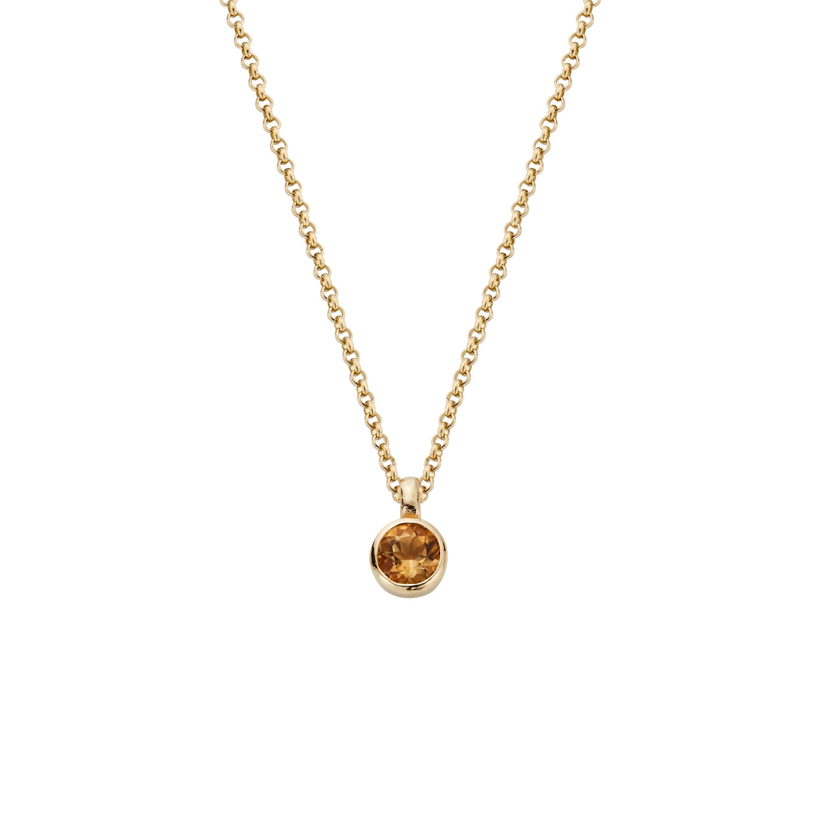 Gold Citrine Baby Treasure Necklace