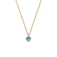 Gold Blue Topaz Baby Treasure Necklace