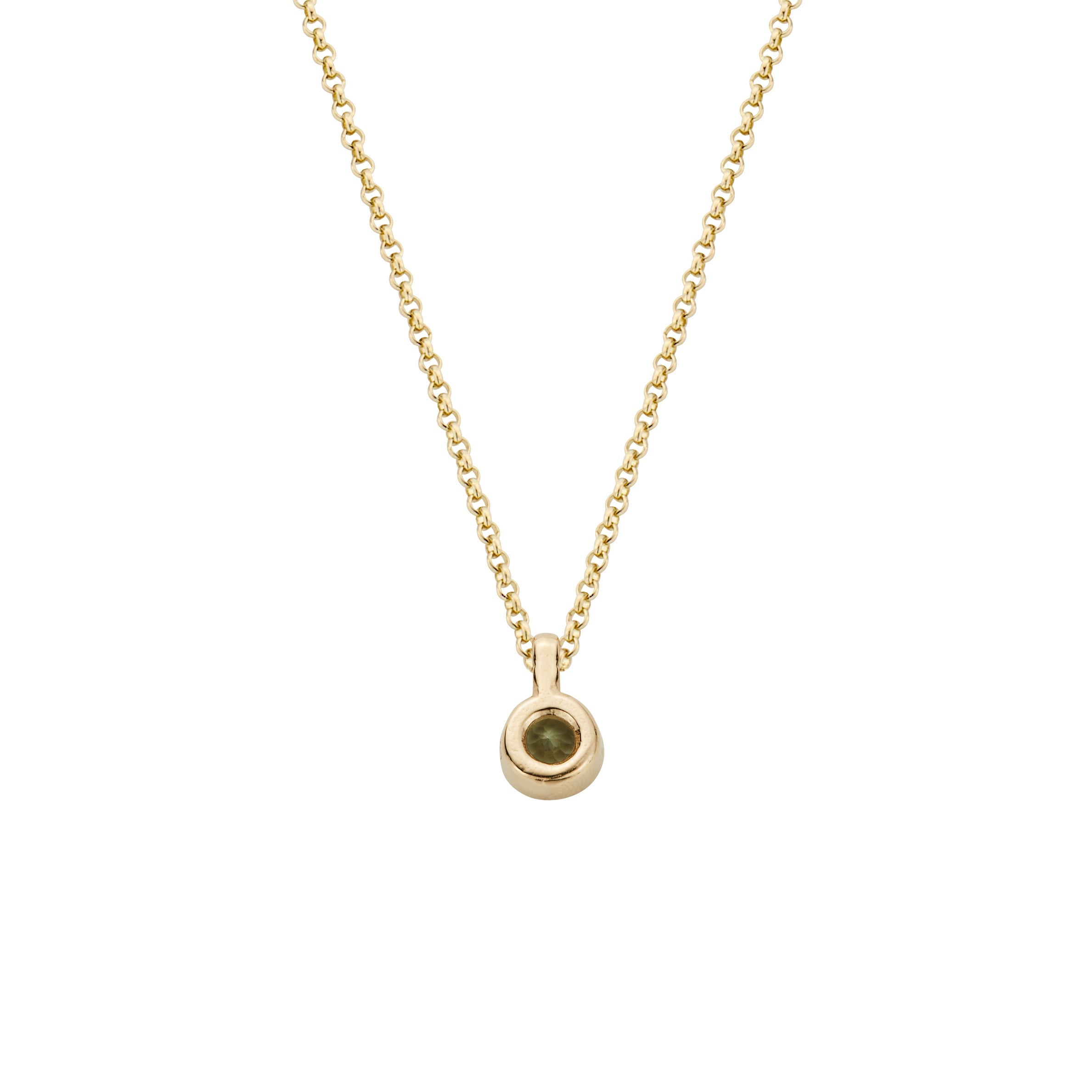Gold Green Quartz Baby Treasure Necklace